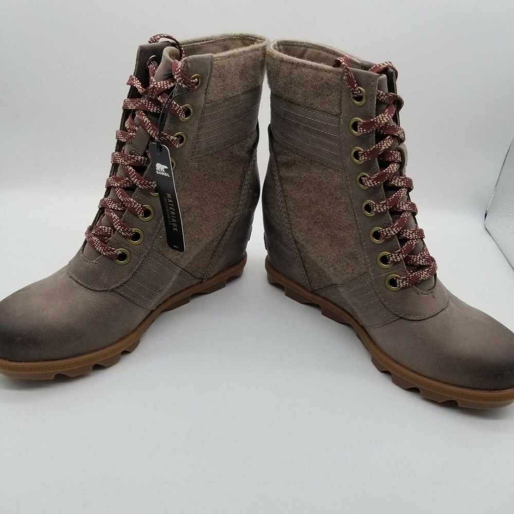 Sorel Women's Lexie Wedge Khaki II Winter Ankle Boots NL3778-297 Size 10 - Picture 4 of 11
